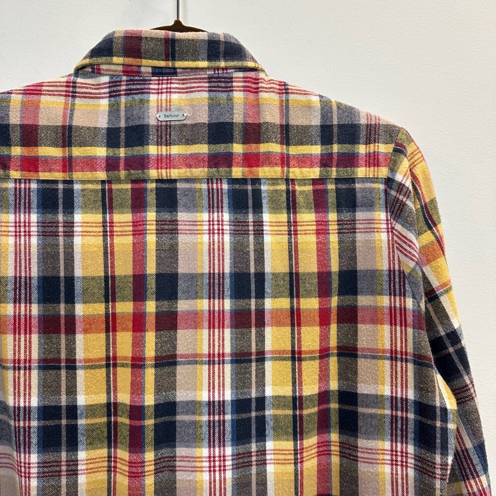 Barbour Plaid Flannel Button Up Shirt Slim Fit - Picture 11 of 15